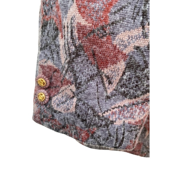 Wool Blended Floral Motif Vintage Jacket Blazer I Size: 11 - Picture 7 of 12